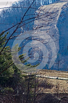 Mountain Valley Pipeline Going Over a Steep  Mountain